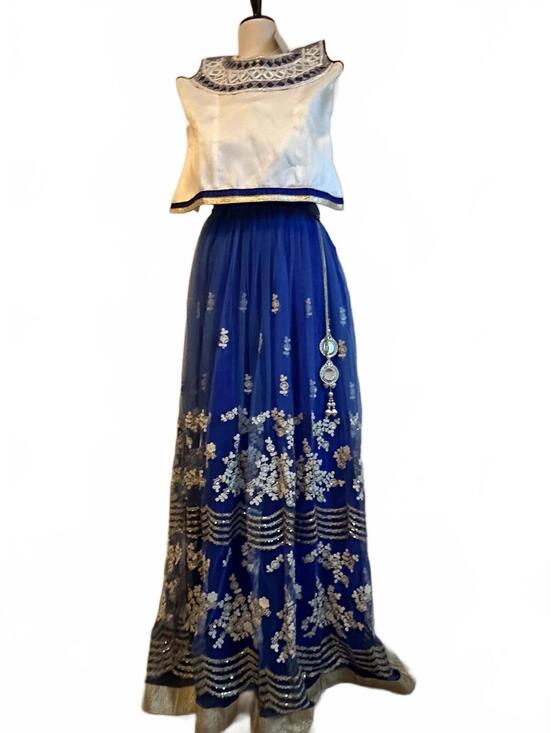 Other - Girls Blue Silver Embroidered Indian Dress BNWT Size 8 10